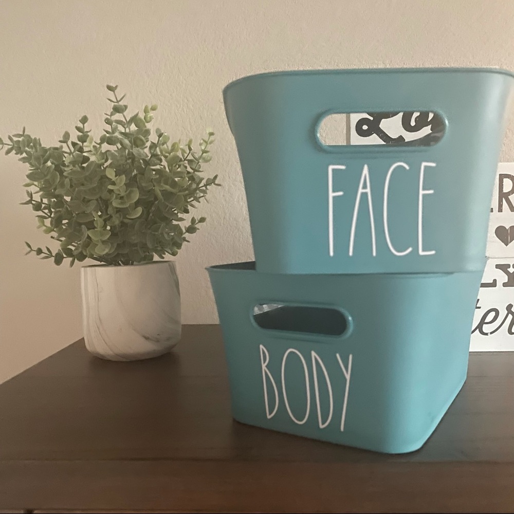 Set of 2 Rae Dunn inspired plastic baskets